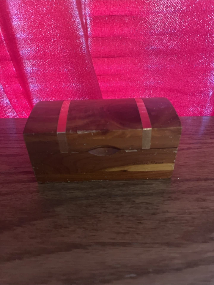 Mini cofre de cedro/baratija de madera o cofre del tesoro de colección; "Árboles del misterio" Foto 1 de 1