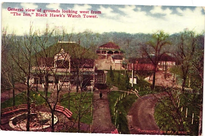 Rock Island IL General View West The Inn Black Hawk's Watch Tower Postcard c1910 - Image 1 of 2