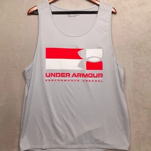 Under Armour Mens Tank Top Muscle Shirt Sz.XL/Gray-Pink Logo/Loose/Body Builder - Picture 1 of 8