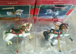ENESCO CHRISTMAS ORNAMENT SPIRITED STALLION & YULETIDE RIDE CAROUSEL HORSE (EUC) - Picture 1 of 2