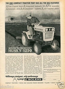 1968 Print Ad of FMC Bolens Hydrostatic Husky 1250 Farm Tractor - Picture 1 of 2