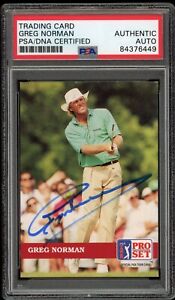 1992 Pro Set Golf Card Autographed Greg Norman Shark PSA/DNA Masters