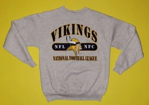 Vintage 1998 Minnesota Vikings NFL Sweatshirt Crew Neck Cunningham Double Sided - Picture 1 of 9