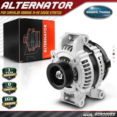 Alternador para Chrysler Sebring 2001-2006 Dodge Stratus L4 2.4L V6 2.7L 120A CW Foto 1 de 4