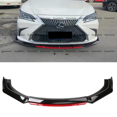 For Lexus ES250 ES300 ES350 Front Bumper Lip Spoiler Splitter Glossy Black Red Foto 1 de 4