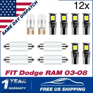 12 Piece 6000K White LED Interior Lights For Dodge Ram 2003-2008 SMD Package Kit - Picture 1 of 10