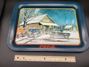1995 Coca-Cola "The Gathering Place" Metall Serviertablett 13" x 17" x 1" - Bild 1 von 3