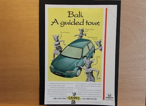 Original 1993 HONDA CIVIC BALI magazine advert frame-ready wall-art flat-pack - Bild 1 von 1