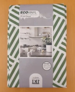 DESIGN IMPORT FLANELL RÜCKEN TISCHDECKE 70 ZOLL RUND ECOVINYL GRÜN WEISS - Bild 1 von 3