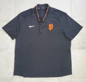 Nike Men’s XL San Francisco Giants Polo Shirt Blade Collar Dri-Fit Black  - Picture 1 of 7
