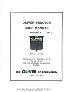 Oliver 66-88 Super 55 550-880 Tractor Service Manual - Picture 1 of 1