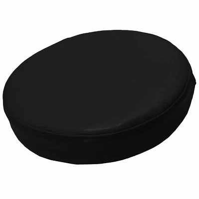 Pe201r Black Extra Thick Faux Leather Sheep 3D Round Cushion Cover Custom Size - Image 1 of 4
