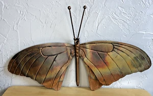 Ancient Graffiti METAL Wall Hanging BUTTERFLY Outdoor / Indoor Decoration 18" - Picture 1 of 10