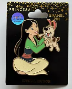 PALM Disney Pink ala Mode Mulan with Dog Little Brother LE 300 Pin & Card - Picture 1 of 1