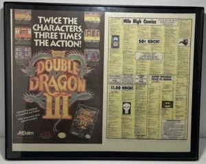 Vintage Nintendo Game Double Dragon 3 Ad Wall Art Framed 11”x 14” & Mile High - Picture 1 of 4