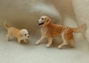 Schleich 2014 Golden Retriever Dogs Adult & Poppy Animal Realistic Toy Figure - Picture 1 of 14
