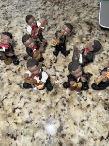 Vintage Band Set of 8 Black Jazz Blues Musicians Band Figurines 3” Tall. 4415 - Picture 1 of 9