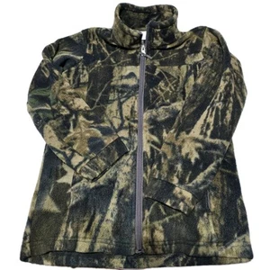 Columbia Jacket Youth Medium Green Camouflage Fleece Mock Neck Full Zip - Picture 1 of 8