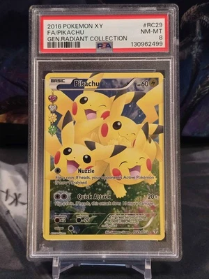 2016 POKEMON XY GENERATIONS RADIANT COLLECTION #RC29 FULL ART/PIKACHU PSA 8 - Image 1 of 2