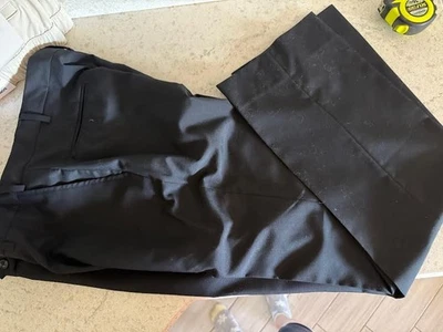 MEN'S BLACK MERLE DRESS PANTS 36 X 33 WOOL/POLY BLEND BELT LOOPS NICE! - Image 1 of 3