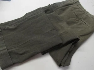 BRUNELLO CUCINELLI olive herringbone cotton chino pants nice patina 37/32 T28 - Picture 1 of 6