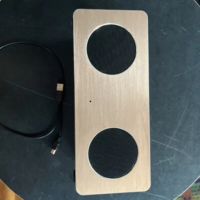 Sakar rose gold and Wood Bluetooth Speaker with USB and audio cable options - Image 1 of 4