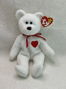 Ty Valentino Bear Beanie Baby 1993/1994-2 errores de etiqueta y pellets de PVC-coleccionable - Imagen 1 de 9