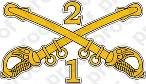 STICKER U S ARMY BADGE 1st 2nd Cavalry Sabers - Picture 1 of 2