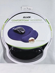 Allsop Mouse Pad Blue Pro Memory Foam Mouse Pad with Wrist Rest 9 x 10 x 1 New - Picture 1 of 2