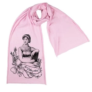Jane Austen Screen printed Cotton Scarf - Picture 1 of 15