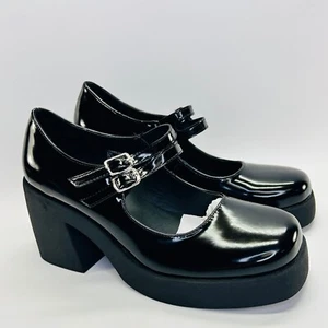 Madden Girl Lonniie Patent Mary Jane Platform Heels Size 8.5M Chunky Block Heel - Picture 1 of 15