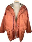 Ceronas 3-In-1 Parka Zip Out Fleece Vest Japanese Streetwear Orange Jacket Large