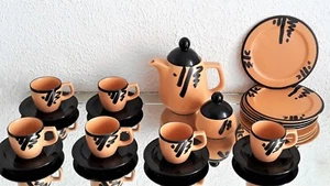 90er Portugal "ENO" Kaffeegeschirr Set 19tlg. handbemalt 90er - Bild 1 von 5