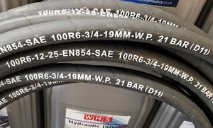 1M 3/4 BORE OIL RETURN/FUEL HOSE EN854 SAE 100R6 21BAR HYDRAULIC PUSH IN FITTING - Picture 1 of 1