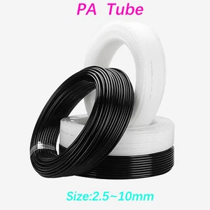 PA6 Nylon Tube Various size-Sold by the Metre-Air/Oil White Black 2.5-10mm - Picture 1 of 9