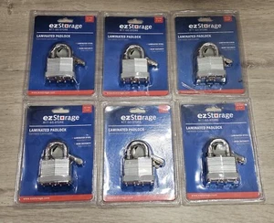 6 Pack 1 3/4" Laminated Padlock High Security Laminated Steel Anti Pick 5 Pin  - Picture 1 of 4