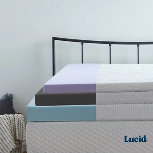 LUCID 2, 3, 4 Inch Cooling Gel Memory Foam Mattress Topper - Full Queen King - Picture 1 of 17
