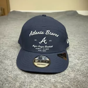 Atlanta Braves Mens Hat Snapback Navy White 5 Panel Ripstop Baseball 9Fifty NEW - Picture 1 of 9