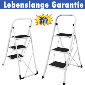 3 Stufenleiter Treppenleiter Sicherheit rutschfeste Matte klappbar Küche Leiter - Bild 1 von 7