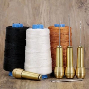 Canvas Leather Tent Sewing Awl Stitcher DIY Repair Tool Needles Kit Spools Twine - Picture 1 of 15