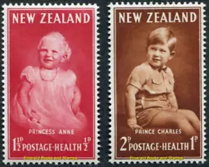 EBS New Zealand 1952 - Health - Anne & Charles - SG 710-711 - MNH** - Picture 1 of 3