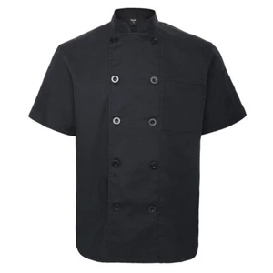 TopTie Unisex Short Sleeve Chef Coat Jacket, Black XS - Picture 1 of 1