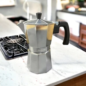 Cafetera espresso con estufa, olla Moka de 9 oz 6 tazas expresso, cafetera cubana - Imagen 1 de 14
