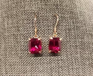 Remy Rotenier for Bella Luce Silver with CZ & Gold w/ Lab Created Ruby Earrings - Picture 1 of 7