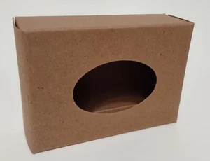 Kraft Soap Box Oval Window Made in USA America from Recycled Paper 50 Boxes - Picture 1 of 4