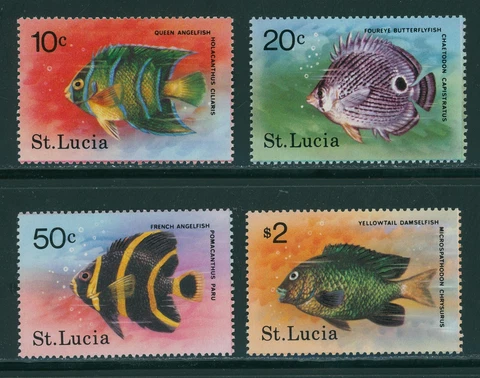 St. Lucia Scott #443-446 MNH Tropical Fish FAUNA CV$3+ 396338 Cover
