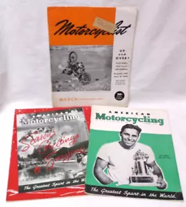 Vintage American Motorcycling and Motorcyclist Magazines Group of 3 1948 1949 - Picture 1 of 1