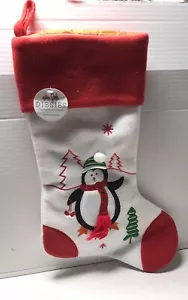 Dibsies Penguin With Trees Christmas Stocking New With Tag - Picture 1 of 3