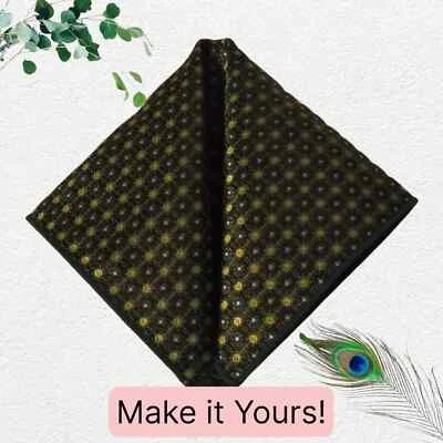 New Men's Pocket Polyester Square, 9" X 9", Green Geometric - Image 1 of 4