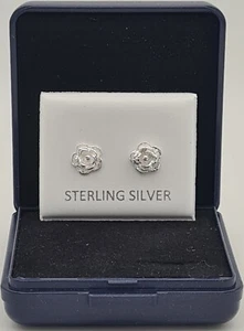925 Sterling Silver Tudor Rose Earrings Studs Women, Girls Pierced Ears - Picture 1 of 6